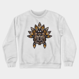 Tiger Head With Indian Feathers Ready Crewneck Sweatshirt